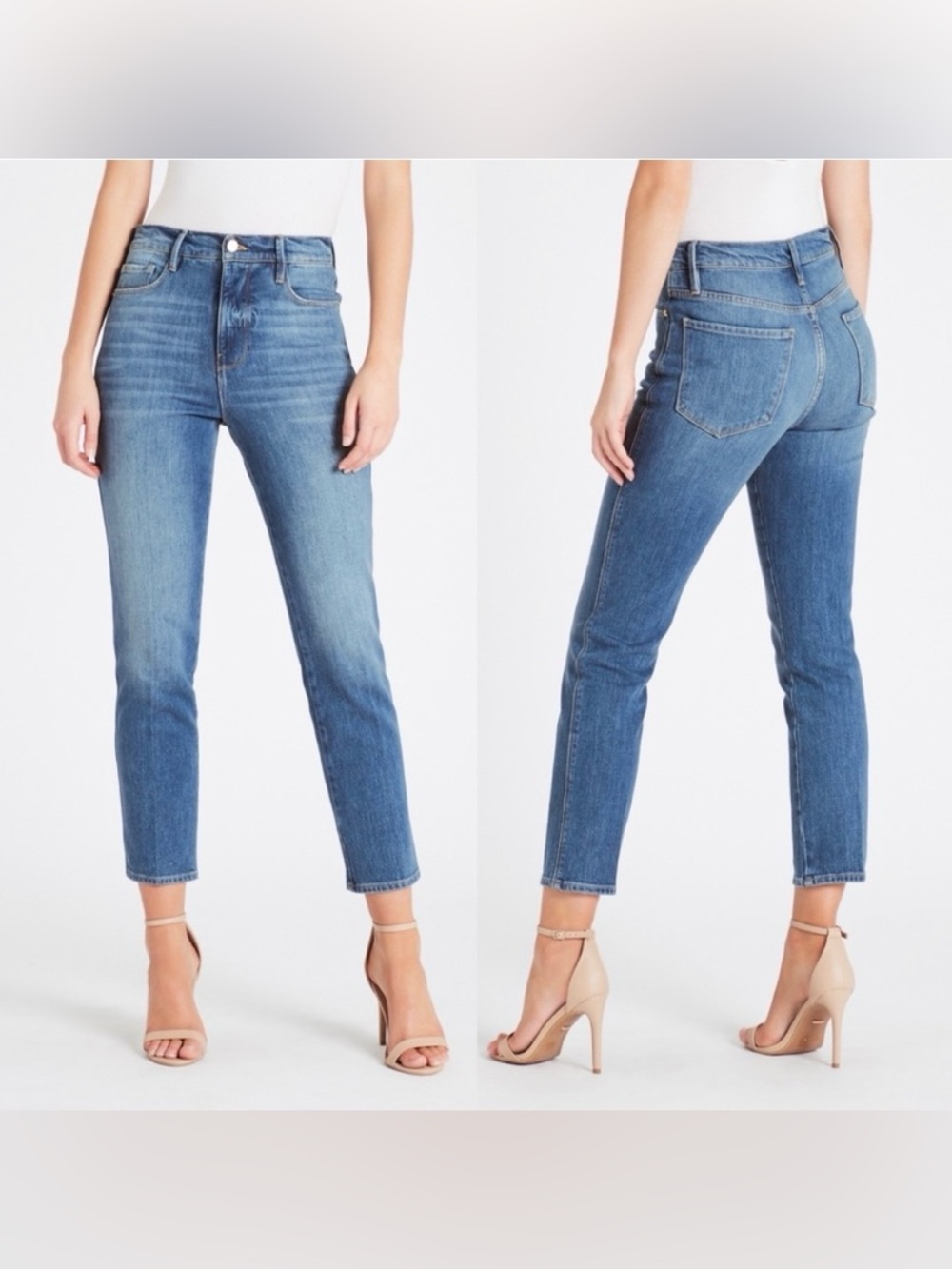 Frame Le Sylvie Crop Marlin Wash Jeans Relaxed Straight Size 27